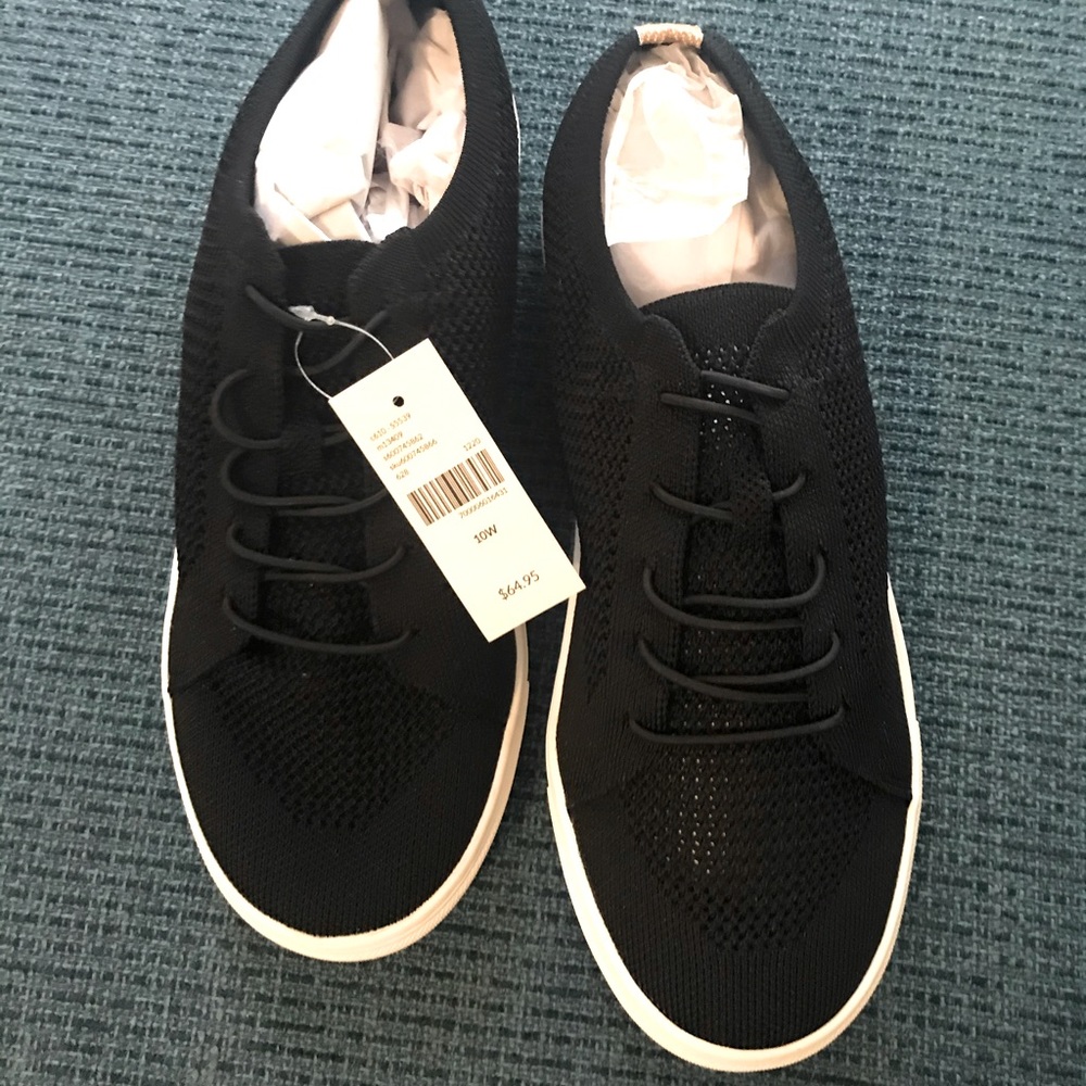 Lane Bryant Black Canvas Slip On Laced Shoes 10W